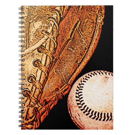 Basebal und Handschuh Notizblock (Vorderseite)
