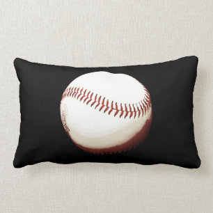 Basebalball auf schwarzem Hintergrundwurfkissen Lendenkissen