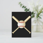 BASEBALBATTE UND BALL POSTKARTE (Stehend Vorderseite)