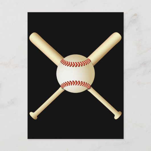BASEBALBATTE UND BALL POSTKARTE (Vorderseite)