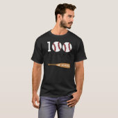 Baseball 100 Days of School Happy 100th Day Teache T-Shirt (Vorne ganz)