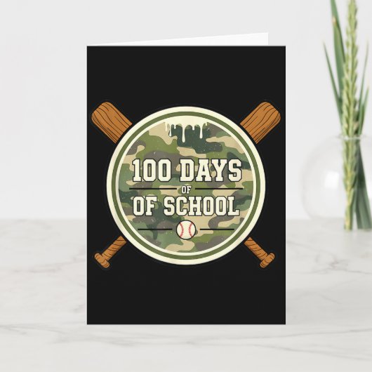 Baseball 100. Schultag Tarnung  Karte (Vorderseite)