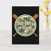 Baseball 100. Schultag Tarnung  Karte (Gelbe Blume)