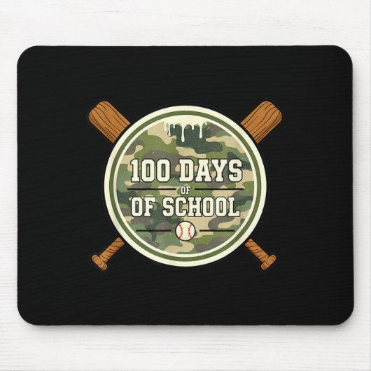 Baseball 100. Schultag Tarnung Mousepad (Vorne)