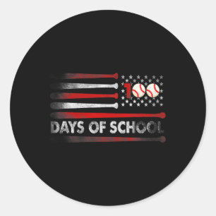 Baseball 100 Tage der Schule Baseball 100 Tage Tee Runder Aufkleber