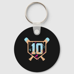 Baseball 10 Jahre alt Eis Tropfen 10. Geburtstag Schlüsselanhänger