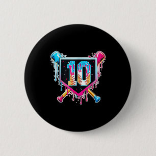Baseball 10-jähriger Junge Eis Drip 10. Button
