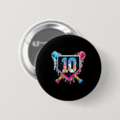 Baseball 10-jähriger Junge Eis Drip 10. Button (Vorne & Hinten)