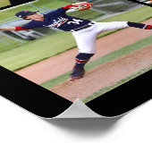 Baseball 11 Photo Collage Player Name Number Poster (Ecke)