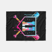 Baseball 11 Year Old Ice Cream Drip 11th Birthday Fleecedecke (Vorderseite (Horizontal))