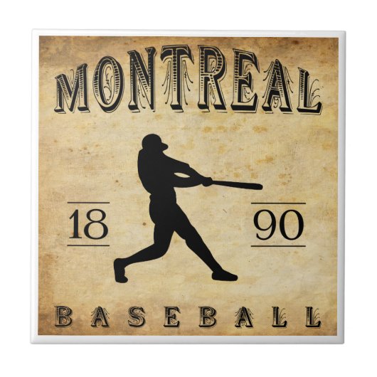Baseball 1890 Montreals Quebec Kanada Fliese (Vorderseite)