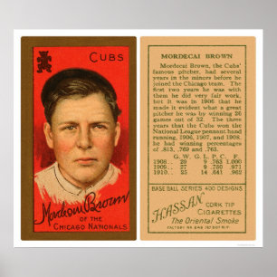 Baseball 1911 drei Finger-Browns CUB Poster