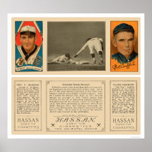 Baseball 1912: Diebstahl von Zweiten Senatoren Poster