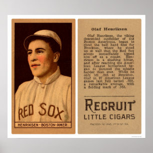 Baseball 1912 Olafs Henriksen Red Sox Poster
