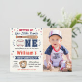 Baseball 1. Geburtstag Party Batter Up Einladung (Stehend Vorderseite)