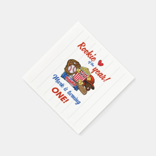Baseball 1. Geburtstag Party Napkins Serviette (Ecke)