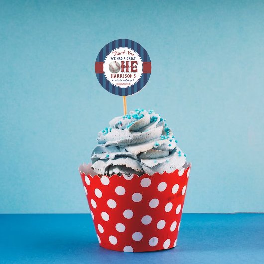 Baseball 1. Geburtstagsfavorit Runder Aufkleber