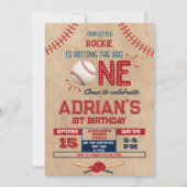 Baseball-1. Geburtstagsjunge Einladung (Vorderseite)