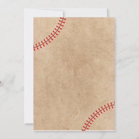 Baseball-1. Geburtstagsjunge Einladung (Rückseite)