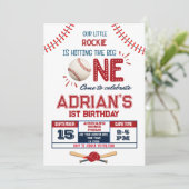 Baseball-1. Geburtstagsjunge Einladung (Stehend Vorderseite)