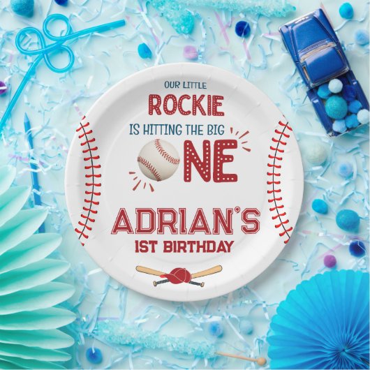 Baseball-1. Geburtstagsjunge Pappteller (Party)