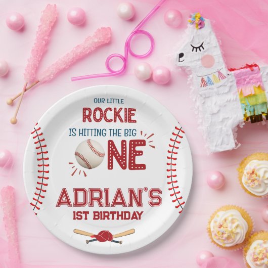 Baseball-1. Geburtstagsjunge Pappteller (Party)