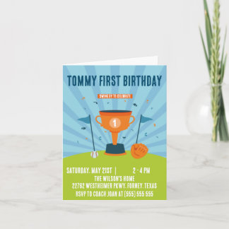 Baseball 1. Geburtstagssportthema Einladung