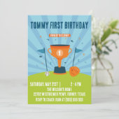 Baseball 1. Geburtstagssportthema Einladung (Stehend Vorderseite)