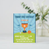 Baseball 1. Geburtstagssportthema Postkarte (Stehend Vorderseite)