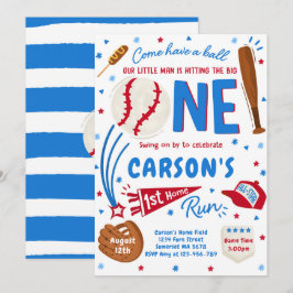 Baseball 1. Zuhause Run Birthday Party Einladung