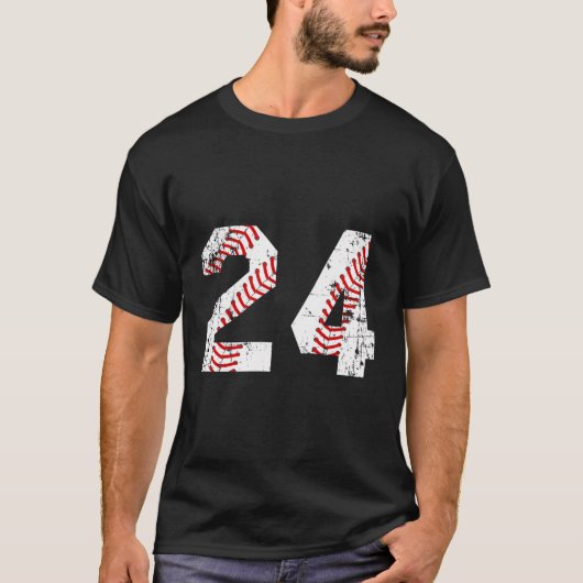 Baseball 24 Jersey-Nummer T-Shirt (Vorderseite)