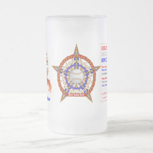 Baseball 2 ADD Name-Photo Ansicht Meine Hilfehinwe Mattglas Bierglas