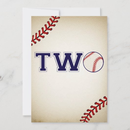 Baseball 2. Geburtstag Einladung (Rückseite)