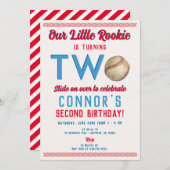 baseball 2. Geburtstag gedruckt oder digital Einladung (Vorne/Hinten)