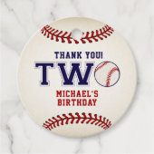 Baseball 2. Geburtstag Geschenkanhänger (Vorderseite)