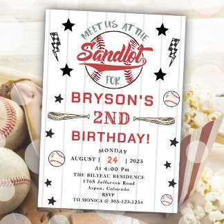 Baseball 2. Geburtstag Vintages Rookie-Party Einladung