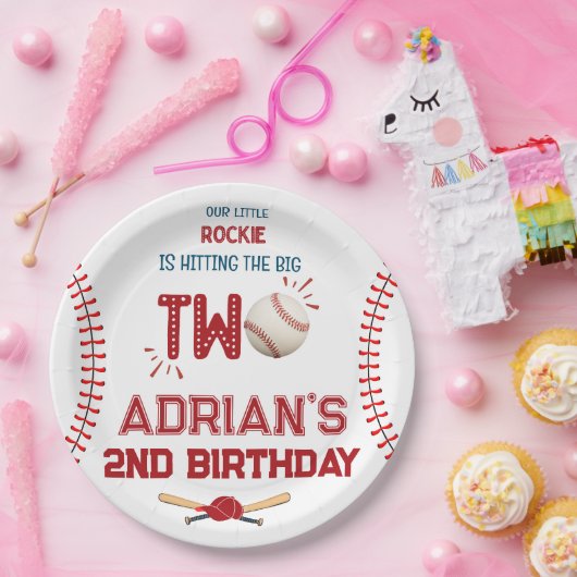 Baseball-2. Geburtstagsjunge Pappteller (Party)
