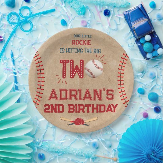 Baseball-2. Geburtstagsjunge Pappteller (Party)