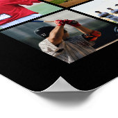 Baseball 30 Photo Collage Player Number Name Poster (Ecke)