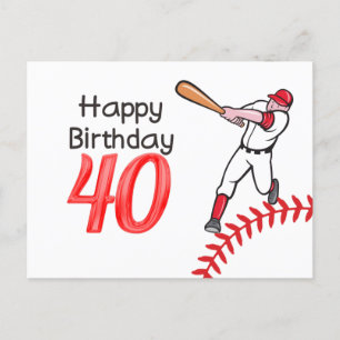 Baseball 40. Geburtstag mit Spieler Postkarte