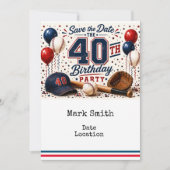 Baseball 40. Geburtstagsfeier  Einladung (Vorderseite)