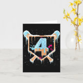 Baseball 4 Year Old Ice Cream Drip 4th Birthday Bo Karte (Gelbe Blume)