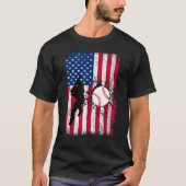 Baseball 4th Of July American Flag Patriotic Baseb T-Shirt (Vorderseite)