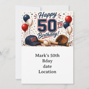 Baseball 50. Geburtstag Einladung