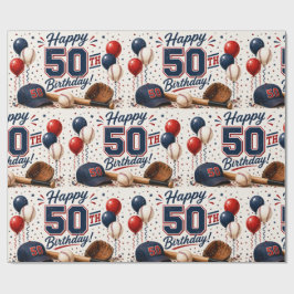 Baseball 50. Geburtstag Geschenkpapier