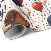 Baseball 50. Geburtstag Geschenkpapier (Rolleneckpunkt)