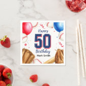 Baseball 50. Geburtstag Serviette (Beispiel)