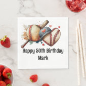 Baseball 50. Geburtstagsparty Serviette (Beispiel)