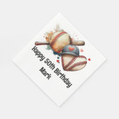 Baseball 50. Geburtstagsparty Serviette (Ecke)