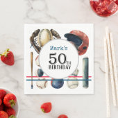 Baseball 50. Geburtstagsparty Serviette (Beispiel)